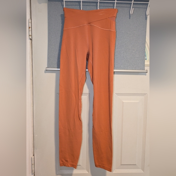 Lululemon Wunder Under High-Rise Orange/Pink Leggings (25") - Size 2 - Picture 3 of 6